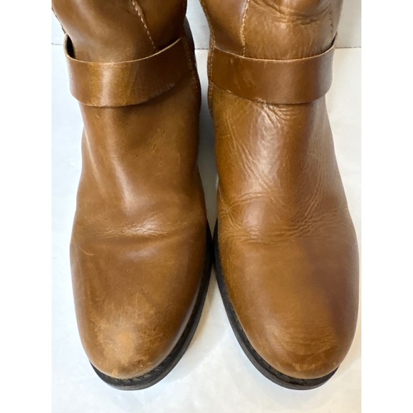 Matisse Militia 7.5 Brown Leather Knee High Boots Buckle Accent *see notes/pics - Picture 4 of 9